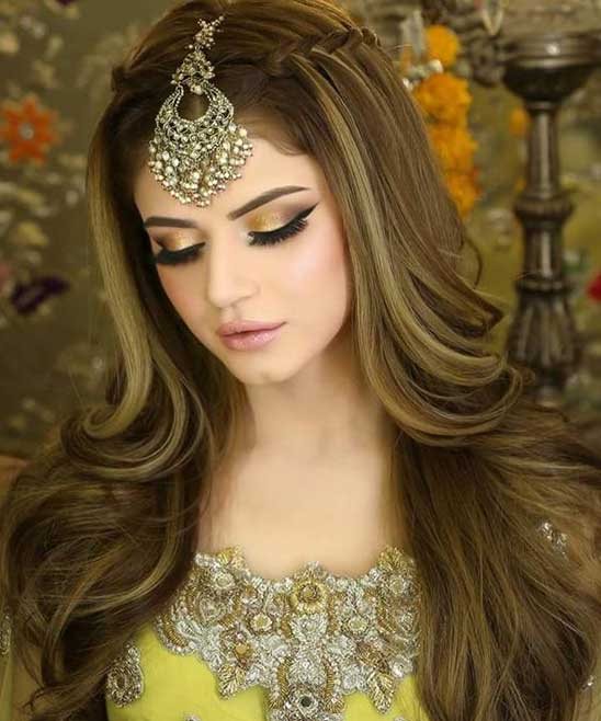 Front Hairstyle for Lehenga