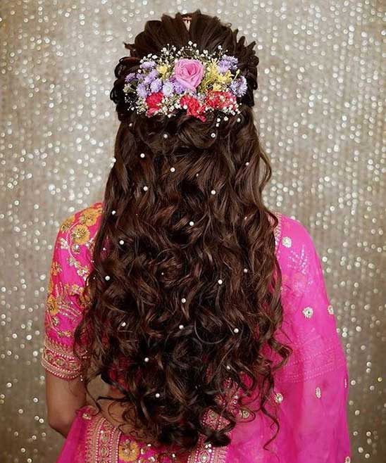 Hairstyle for Curly Hair for Lehenga