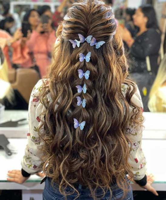 Hairstyle for Lehenga for Curly Hair