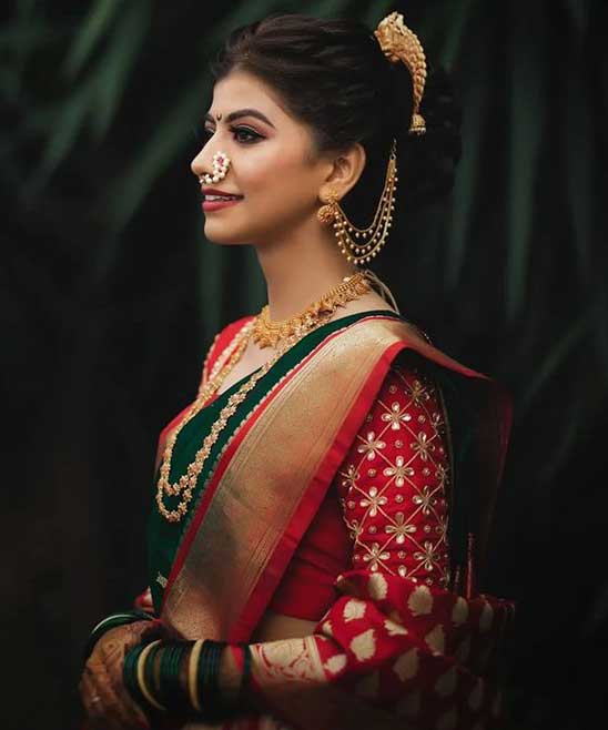 Hairstyle on Saree for Bride for Reception