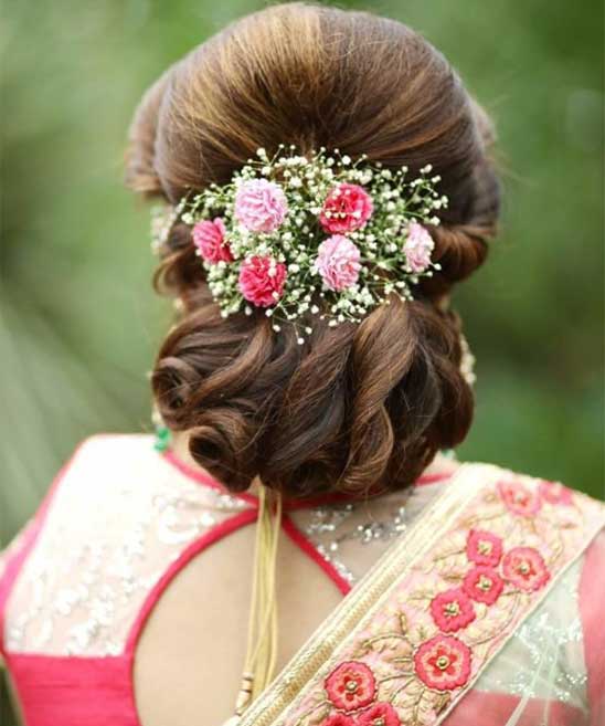 Hairstyles With Gown for Indian Wedding