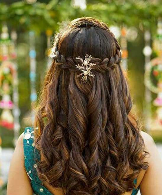 Hairstyles for Lehenga with Curly Hair