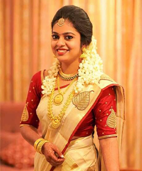 Kerala Bridal Hairstyle for Lehenga