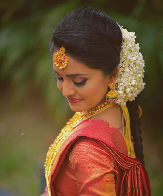 Kerala Bridal Hairstyle for Long Face