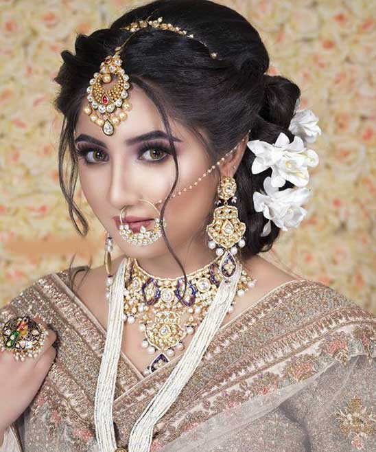 Lehenga Hairstyles for Round Face
