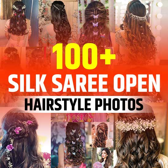 Open Hairstyle for Silk Saree