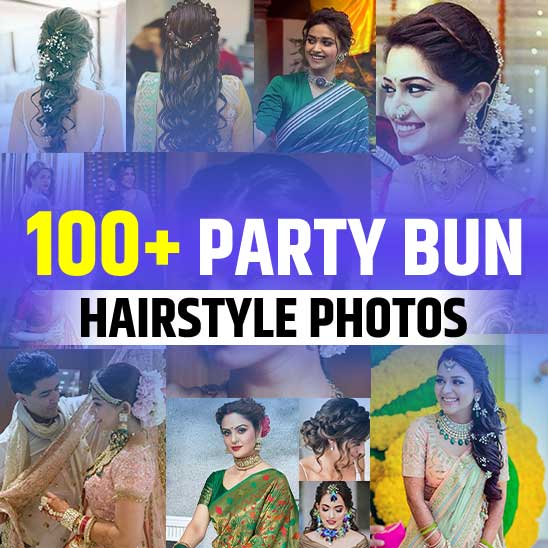 Party Bun Hairstyle for Saree