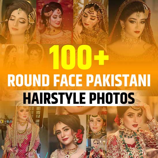 Round Face Pakistani Bridal Hairstyles Photos