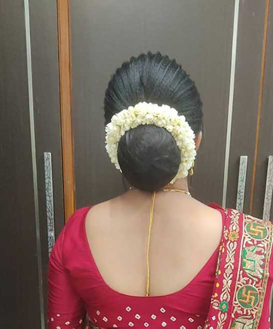 Saree Hair Style for Wedding
