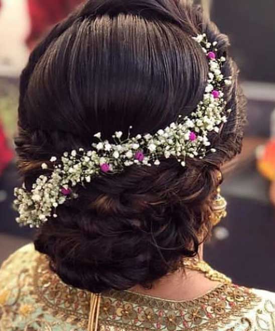 Side Puff South Indian Bridal Reception Hairstyles