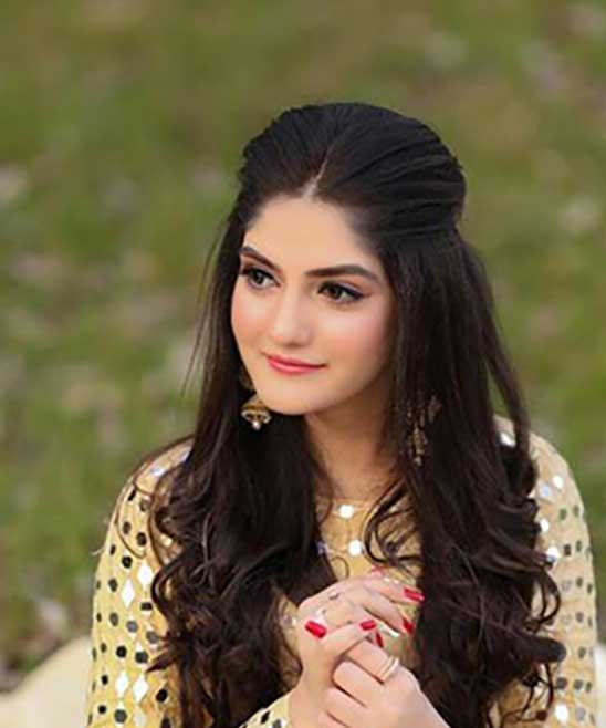 Simple Hairstyle for Indian Wedding Function