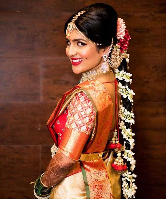 South Indian Bridal Front Hairstyle Images