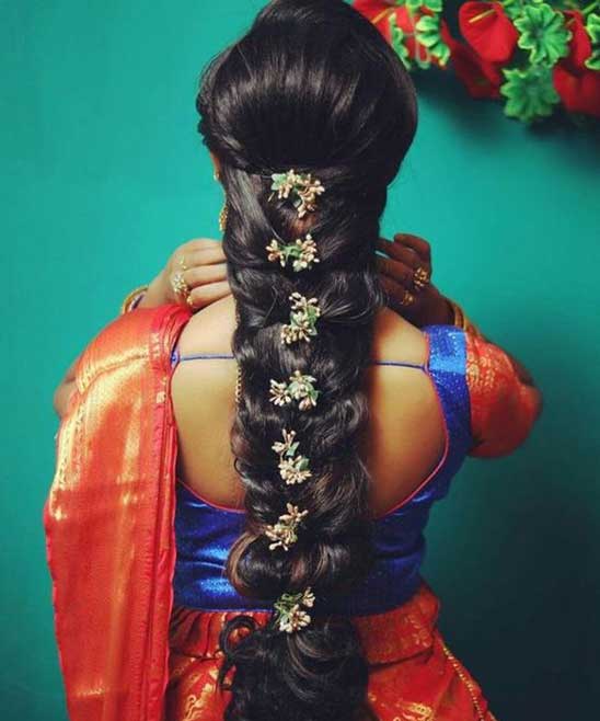 South Indian Bridal Hairstyle Front and Back