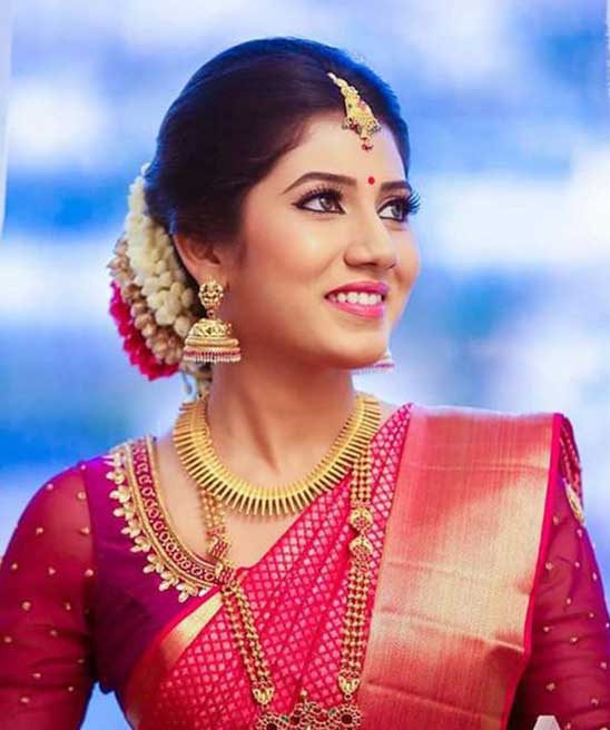 South Indian Bridal Hairstyles Front
