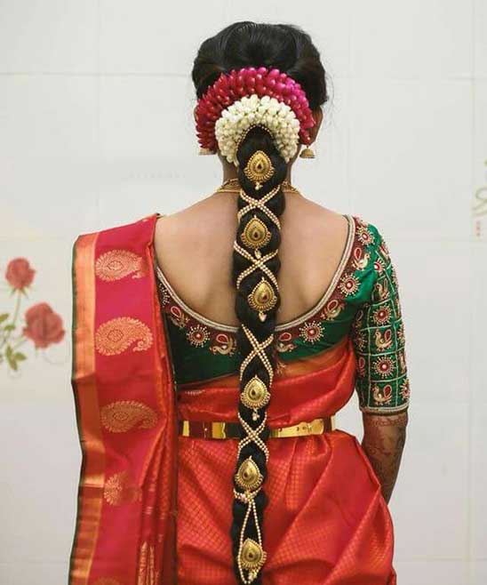 South Indian Bridal Hairstyles Front and Back