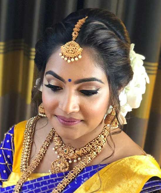 South Indian Bridal Hairstyles Front for Maxi Dress
