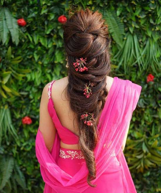 South Indian Traditional Reception Hairstyles for Silk Saree