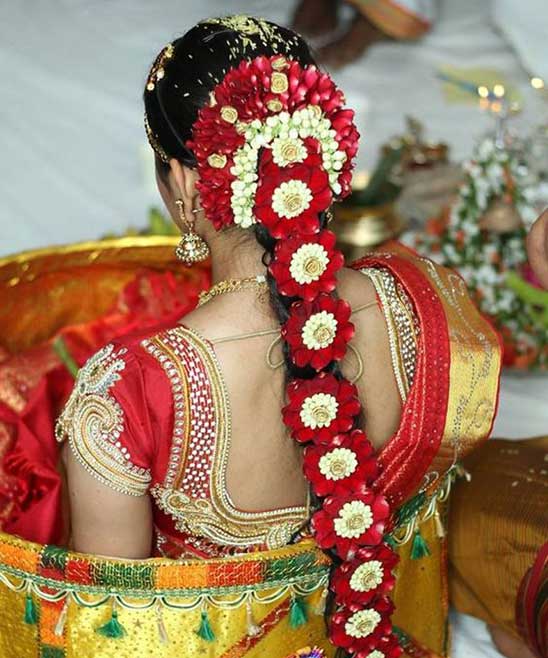 Traditional South Indian Bridal Hairstyles Front