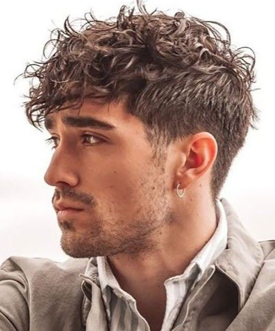Haircut for Curly Hair with Oval Face Men
