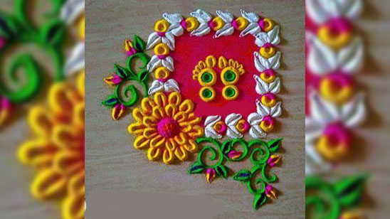 Best Rangoli Flower Design