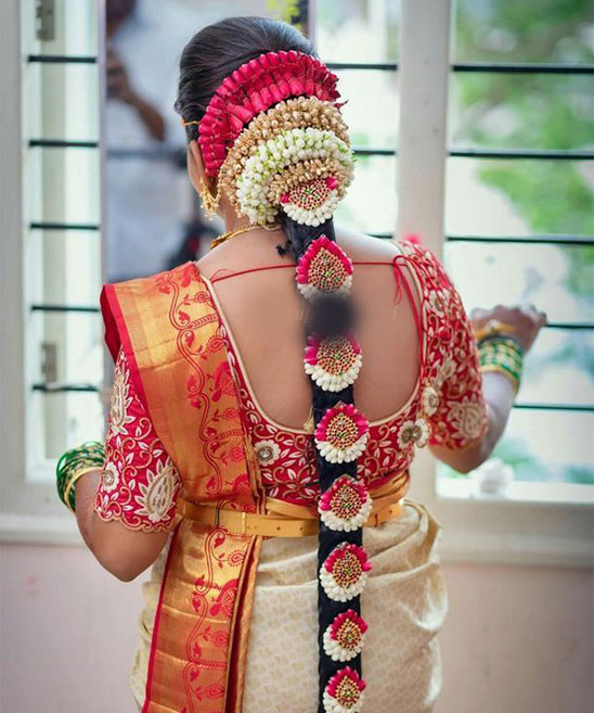 Bridal Front Hairstyle for South Indian Wedding