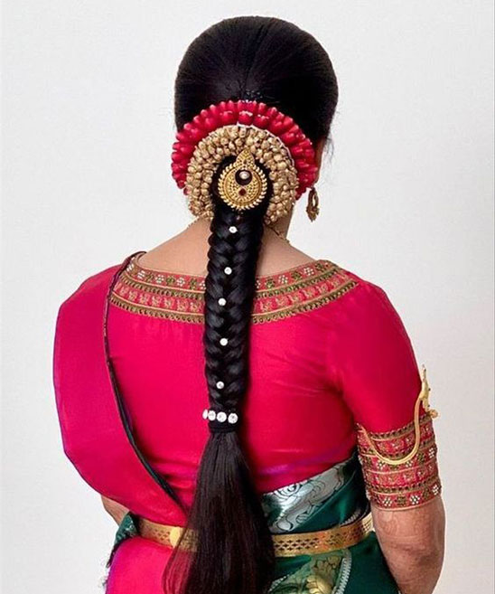 Bridal Hairstyles for South Indian Wedding Reception for Round