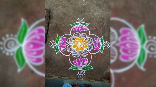 How to Draw Rangoli for Pongal