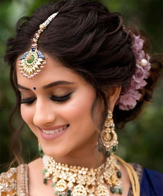 Indian Bridal Hairstyles for Long Hair for Reception