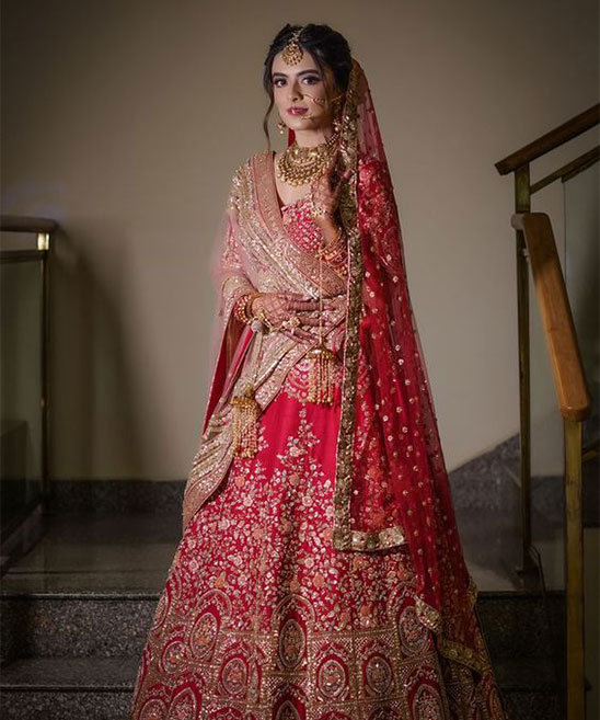 Indian Bridal Lehenga Red and Golden