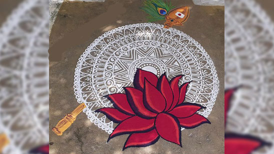 Kite Rangoli for Marathi Makar Sankranti