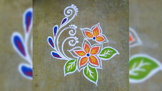 Latest Rangoli Designs with Dots for New Year