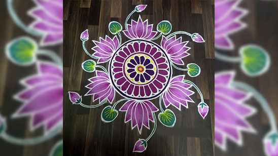 New Year Rangoli Designs with Dots