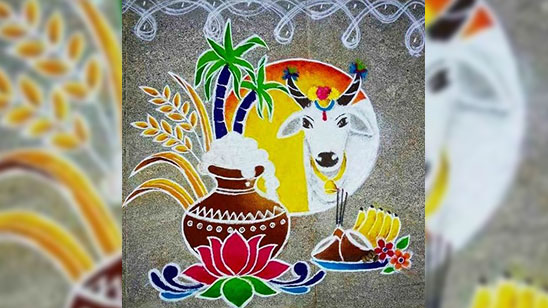 Rangoli Designs for Pongal without Dots