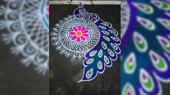 Rangoli Designs with Colours for Pongal