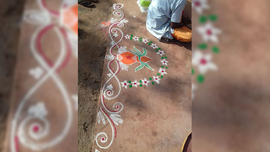 Rangoli Designs with Dots for Pongal