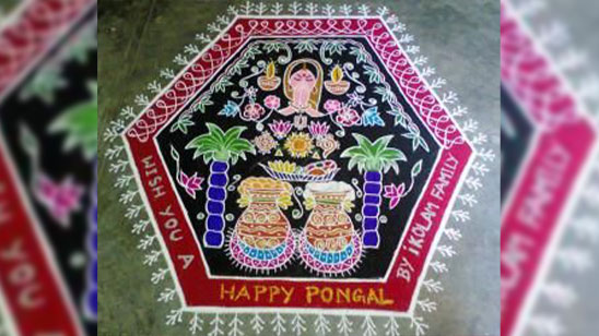 Rangoli Kolam Design for Mattu Pongal