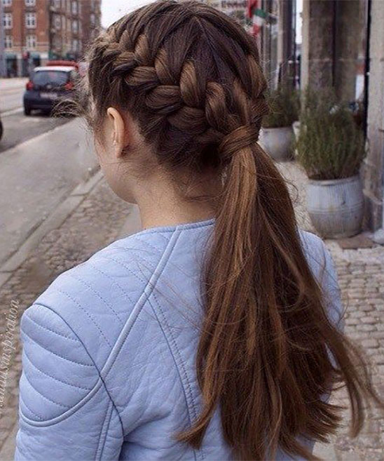 Simple Hairstyle for School Girl in Home