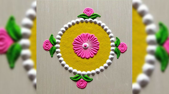 Simple Rangoli Design Flower