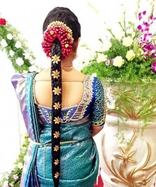South Indian Bridal Flower Hairstyle
