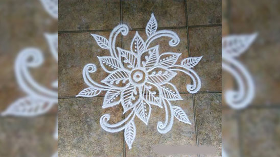 Welcome Rangoli Designs with Flowers and Having Traditional Themes