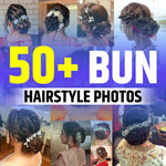 Bun Hairstyle for Saree with Flowers