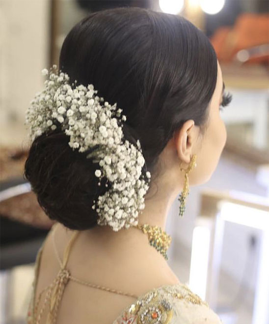 Bun Hairstyle for Wedding Saree