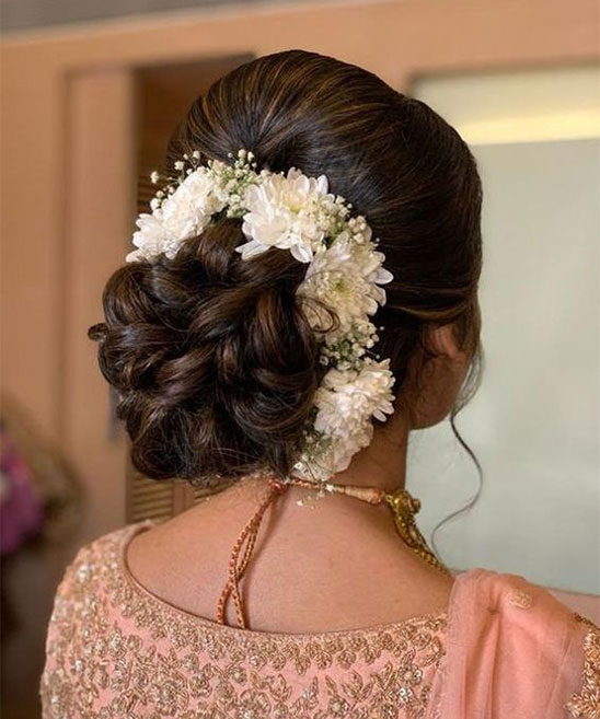Bun Hairstyle for Wedding Saree