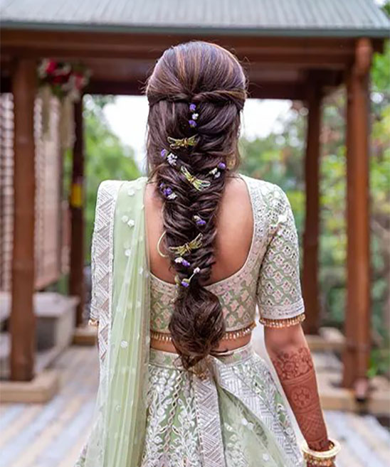 Bun Hairstyle on Saree for Wedding