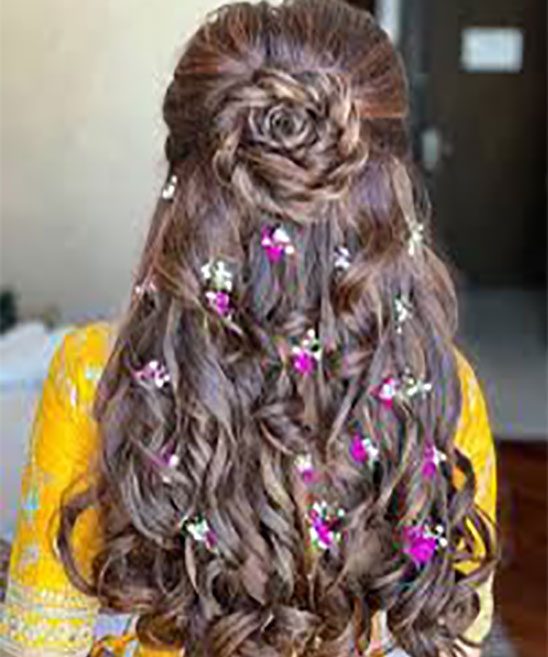 Bun Hairstyle with Lehenga