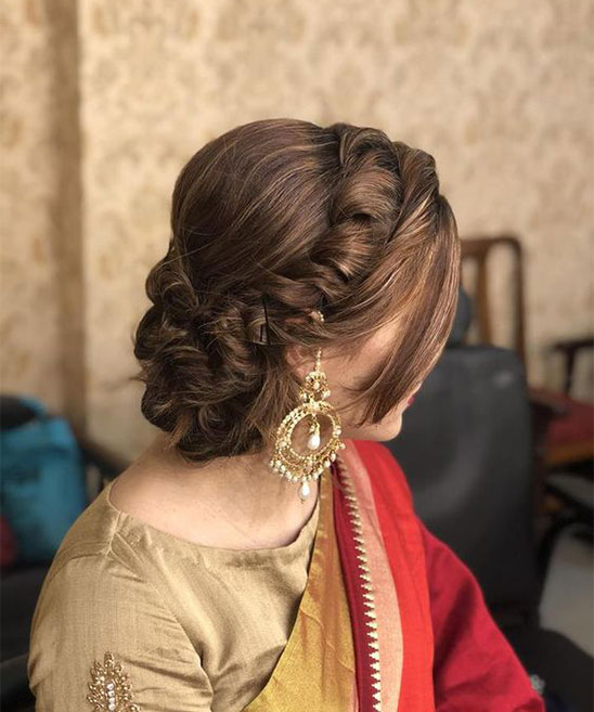 Designer Saree for Wedding Reception Hair Style