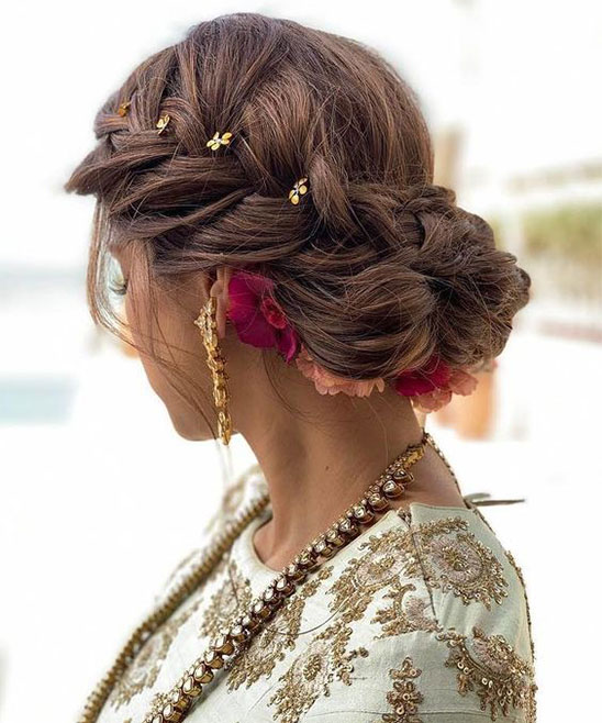 Hair Style for Silk Saree for Wedding Guest