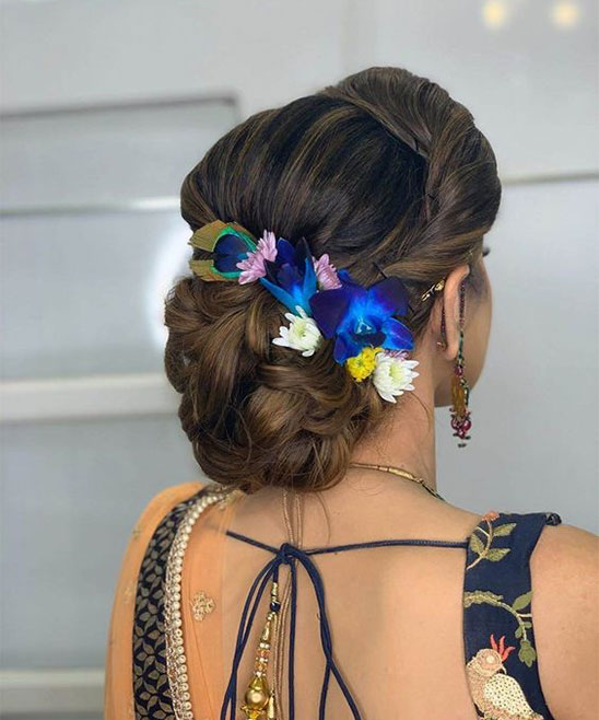 Hair Style with Saree for Wedding Party