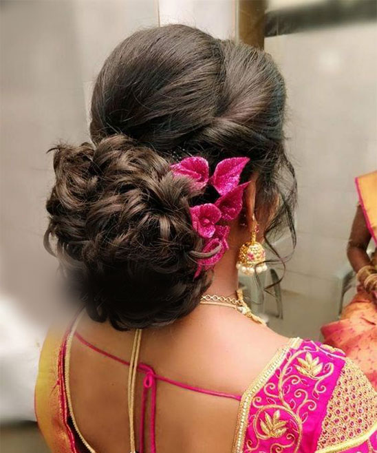 Hairstyles Bun for Saree