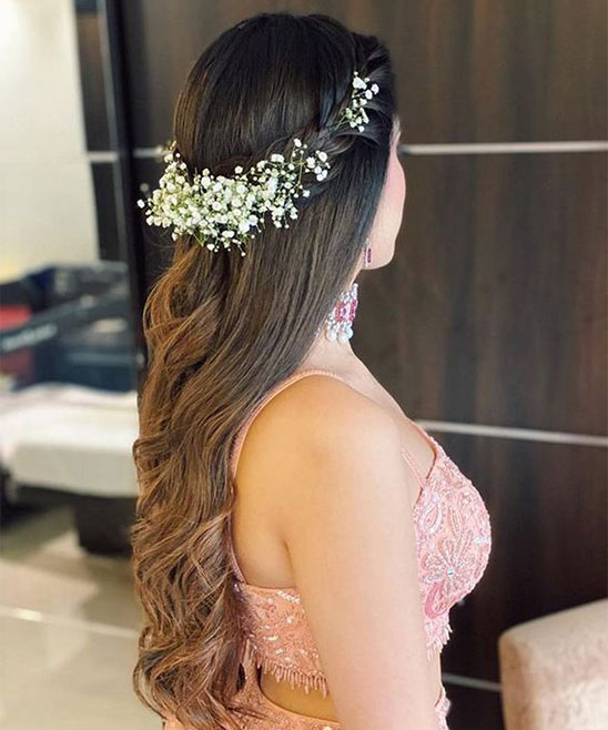Hairstyles for Party with Lehenga